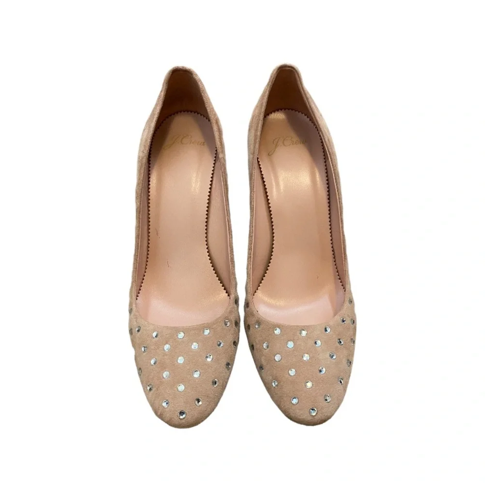 [J. Crew] Crystal Embellished Suede Heels - Picture 2 of 8